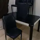 طاولة طعام قوية جدا مع خمسة كراسي جلد فريزر 16قدم كهربة 220