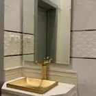 مغاسل رخام طبيعي مع مرايا