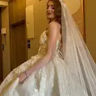 فستان عروس مع جيبون والطرحة