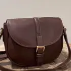 TUSTING Leather Bag حقيبة جلد فاخرة بلون بني عميق