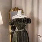 فستان بالون الزيتي