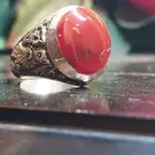 خاتم عقيق يماني كبدي طبيعي