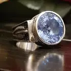 خاتم توباز ازرق طبيعي