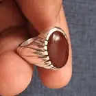 خاتم ملكي فضه عقيق يماني كبدي فاخر