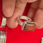 خاتم فضه عقيق جميل مميز
