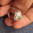 خواتم أثريه فضه زمرد طبيعي هندي