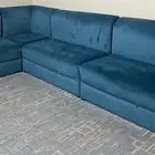 كنب صاله ازرق قماش قطيفة