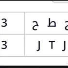 لوحة ثلاثية مع حرفين متشابهين