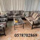 جلسات حديد وخشب طقم 7 اشخاص