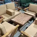 كراسي خشب او حديد طقم كامل بسعر الجملة