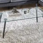 طاولة قهوة زجاجية مع 3 طاولات خدمة