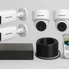 4 كاميرات مراقبه IP هيكفيجن NVR وهارد 1TB ب1100 ريال
