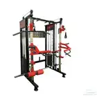Multi gym smith machine and cross cable squat rack pull up