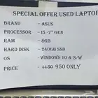 SPECIAL OFFER USED LAPTOP ASUS