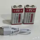 بطارية مربع 9v قابلة لاعادة الشحن (حبتين)