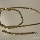 سلسال ضد الصداء مطلي بالذهب مع اسوره