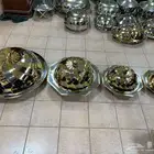 كوزى دائرى بالغطاء 3 مقاس ذهبى وفضى