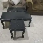 طقم كنب خشب من المطلق وطقم طاولات خشب وسرير عدد2 حديد