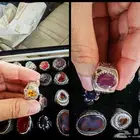 خاتم ياقوت افريقي أحمر وياقوت أصفر