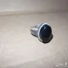 خاتم فضة عقيق جزع اسود ملكي جديد