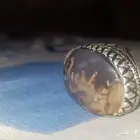 خاتم حجر عقيق مصور رباني لفظ الجلالة و هدهد