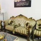 طقم كنب ملكي فاخر خشب زان 7 قطع