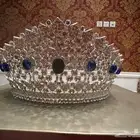 تاج ملكي مرصع بحجر الزفير الازرق للزفاف