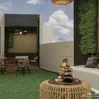 ديكورات تركيبات فن العشب خشب خارجى عشب بامبو خيزرات