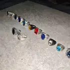 خواتم خاتم ملكية ح رفية بألوان العقيق الطبيعي (ذهبي وفضي)