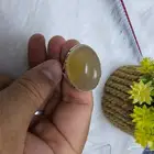 خاتم عقيق يماني ليموني بيضاوي