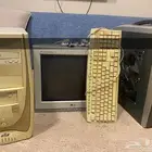 كمبيوتر مكتبي قديم شاشه ابو ظهر ويندوز windowsXPشغال ريترو