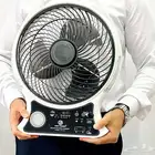 مروحة عالطاقة الشمسية 3 سرعات مع لمبات ومنفذ شحن اجهزة