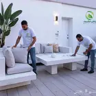 جلسات واحواض وشلالات للحدائق فايبر بسعر المصنع الدمام