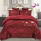 مفرش سرير 6 قطع نفرين شتوي مخمل فرو ب220 ريال