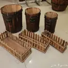 سطول خشب ديكور تراثي