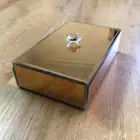 صندوق مجوهرات زجاج ذهبي فاخر
