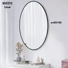 رف و مرآة حائط كبيرة مع رف مستطل