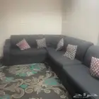 كنب حرف L مع الفرشة