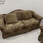 كنب طقم 3 قطع كامل ونظيف