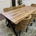 طاوله طعام عشر كراسي وطاولة بوفيه ومرايا صناعه تركيه