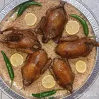 حمام كبير محشي مع أرز بالخلطة أو الفريك