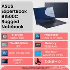 ASUS ExpertBook B1500C 15.6  Rugged Notebook