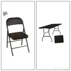 طاولة رحلات مع 4 كراسي جديده لم يتم الاستخدام لون اسود