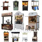 ركن قهوة خشب أنيق مع درج تخزين تصميم عصري يناسب الصالة