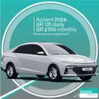 Hyundai Accent 2026 for rent Free delivery for monthly rent
