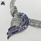 طقم فضة ( Silver ) بأحجار الياقوت الأزرق (زفير ) مرصع بزركون