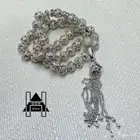 سبحة فخمة فضية مرصعة بفصوص زركون