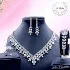 طقم اكسسوار مناسبات تصميم ألماس زركون لمعة قوية شكل جذاب