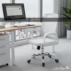 كرسي مكتب دوار أبيض متحرك 50x50x100 سم