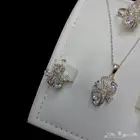 اجمل هدية طقم فضة (Silver)إسترليني عيار 925 مرصع بفصوص زركون